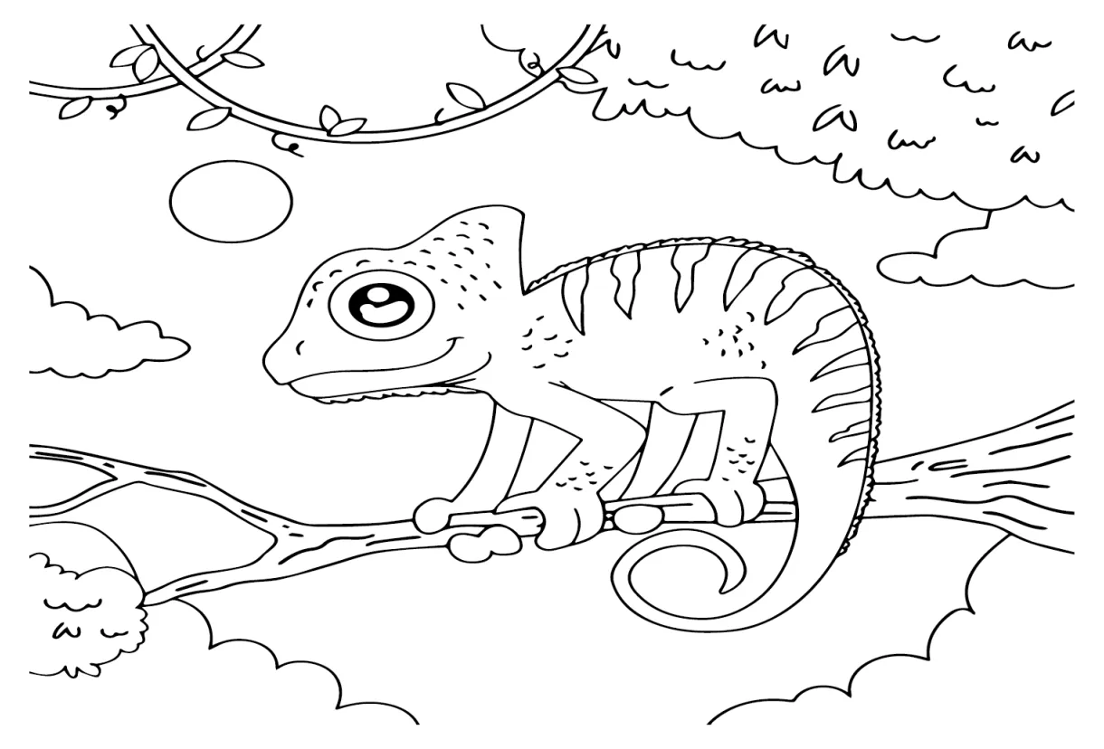 37 free printable chameleon coloring pages