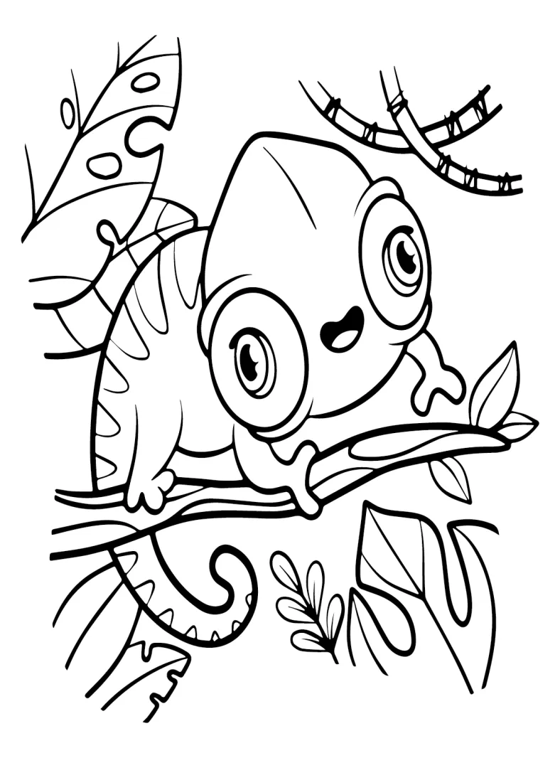 37 free printable chameleon coloring pages