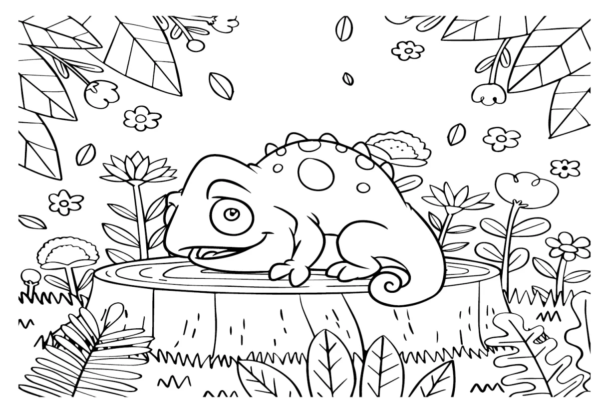 37 free printable chameleon coloring pages