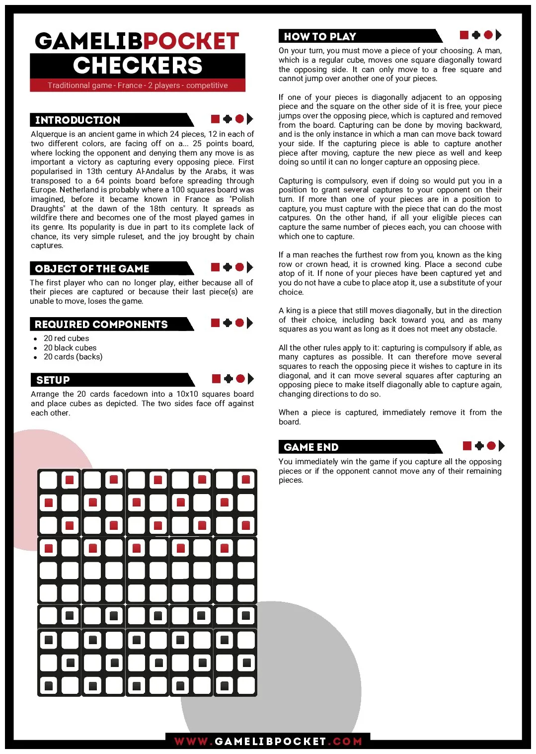 Checkers gamelib pocket