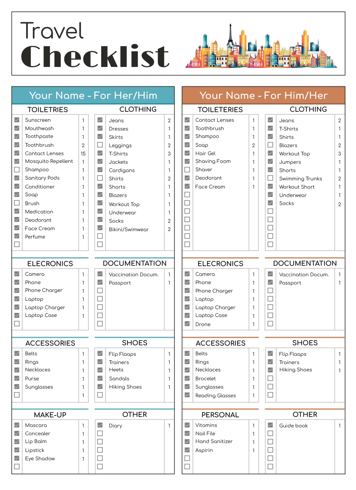 Travel planning excel infoupdate