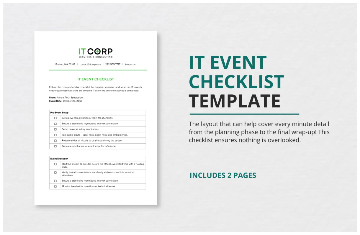 Event in excel, google sheets download template
