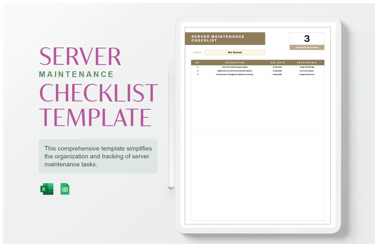 Renovation Checklist Template in Excel, Google Sheets - Download
