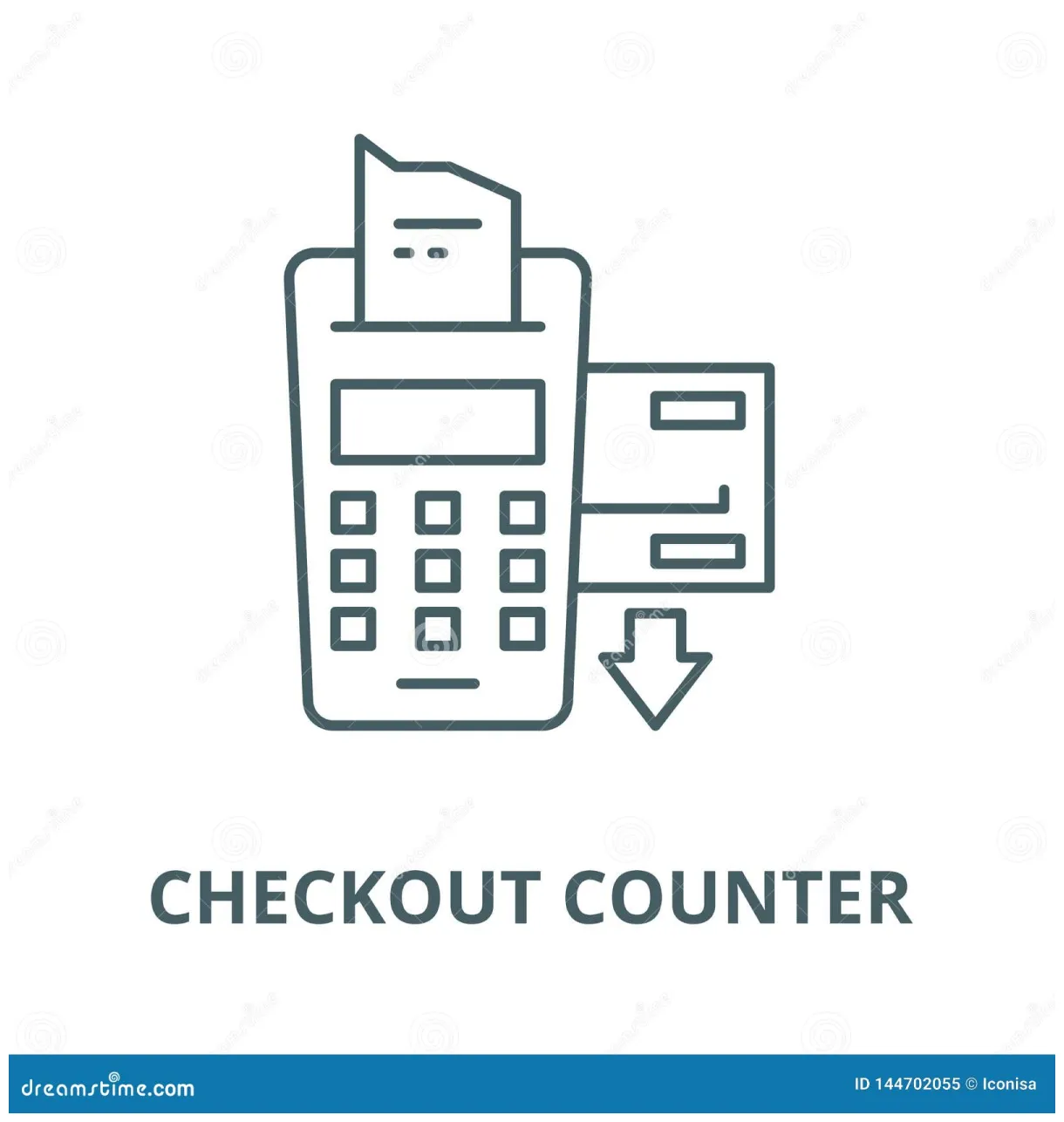 Checkout counter line icon, vector. checkout counter outline sign