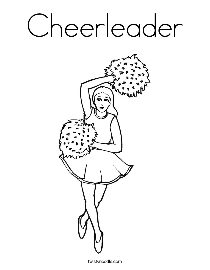 Cheerleader Coloring Page - Twisty Noodle