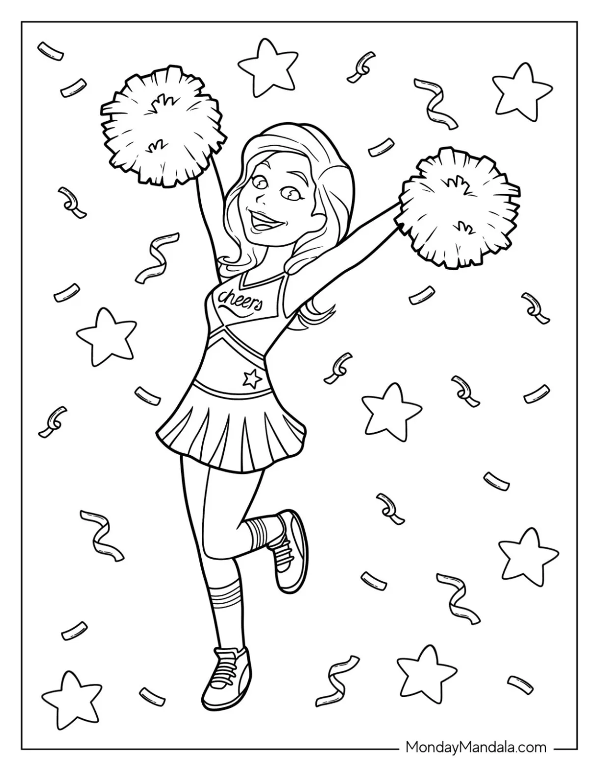 Cheerleading Coloring Pages Cheerleader Coloring Pages