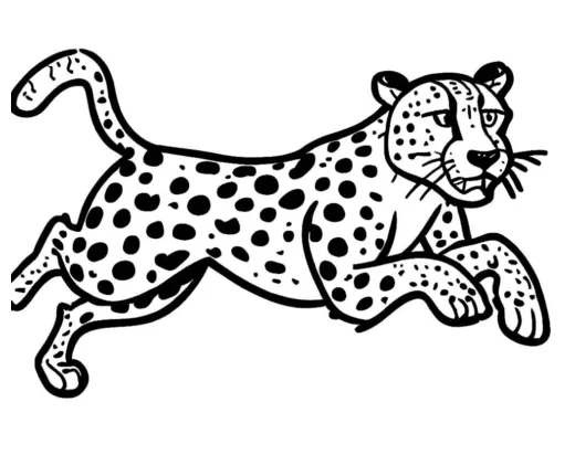 Running cheetah coloring page » turkau