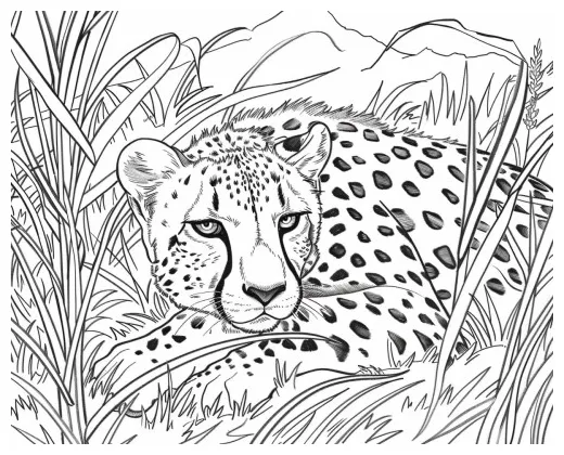Cheetah coloring pages