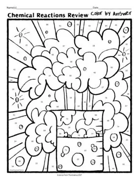 Chemical reactions coloring sheets coloring pages
