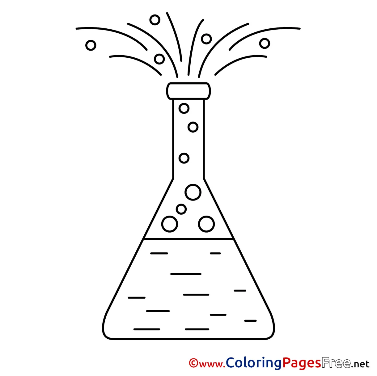 Chemistry kids free coloring page