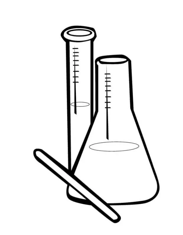 Flasks for mixing chemicals coloring page download, print or color