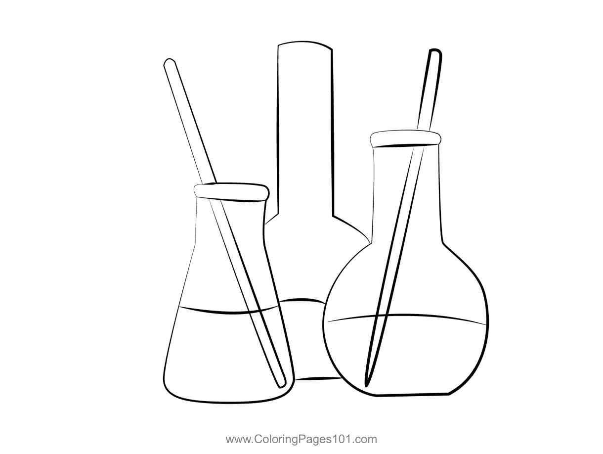 Science lab chemicals coloring page for kids free science printable printable coloring page