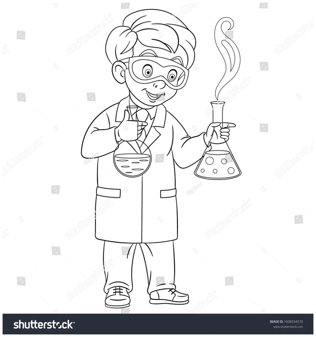 Coloring page coloring picture cartoon young stock vector