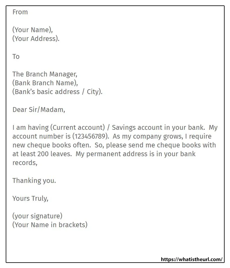 Sample letter for request cheque book hairstylelist