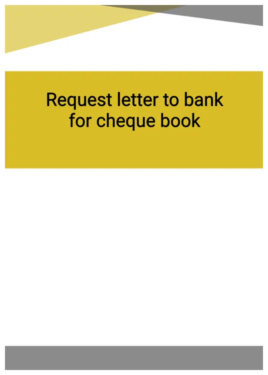 Request letter to bank for cheque book template in word doc cheque