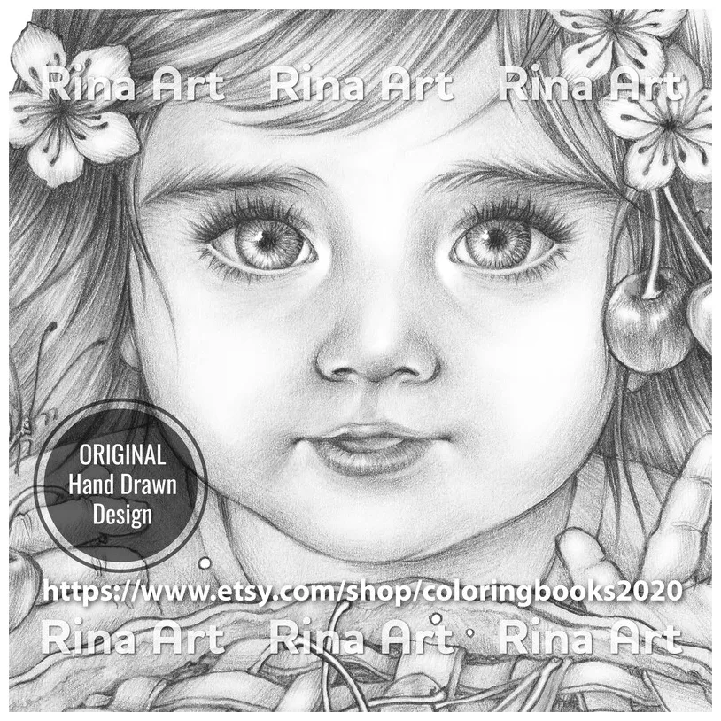 Cherry pie coloring page printable adult colouring pages book