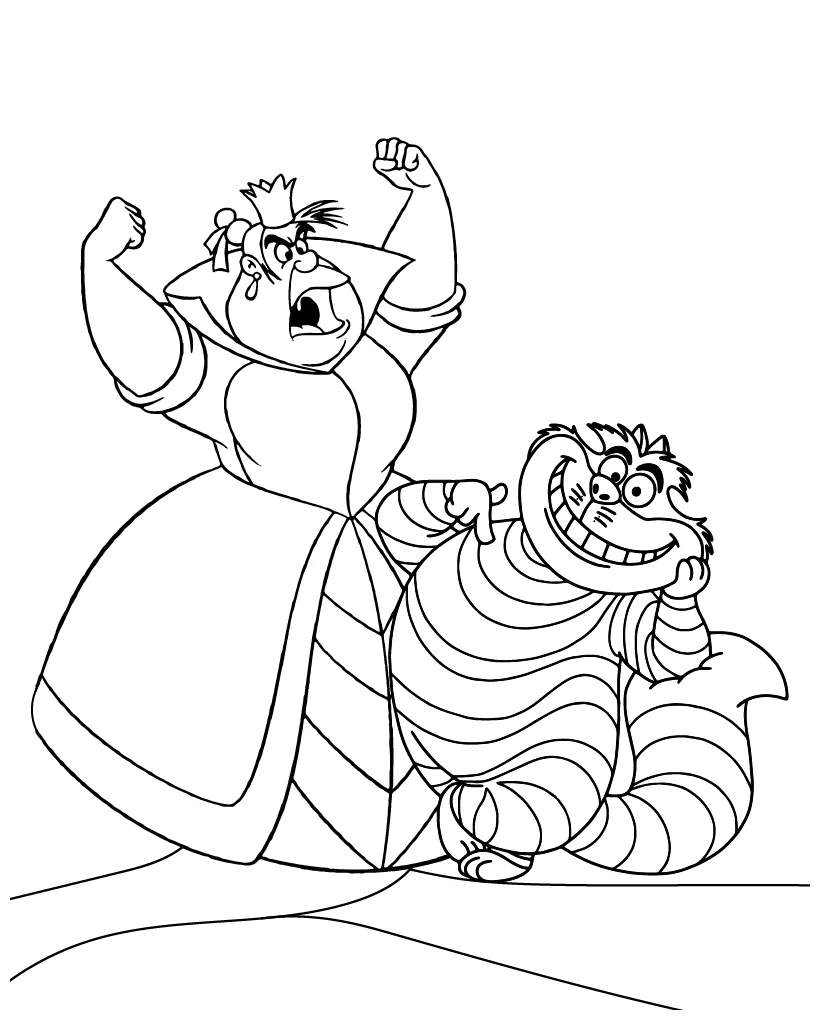 Cheshire cat printable coloring page