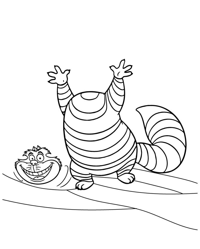 Cheshire cat printable coloring page