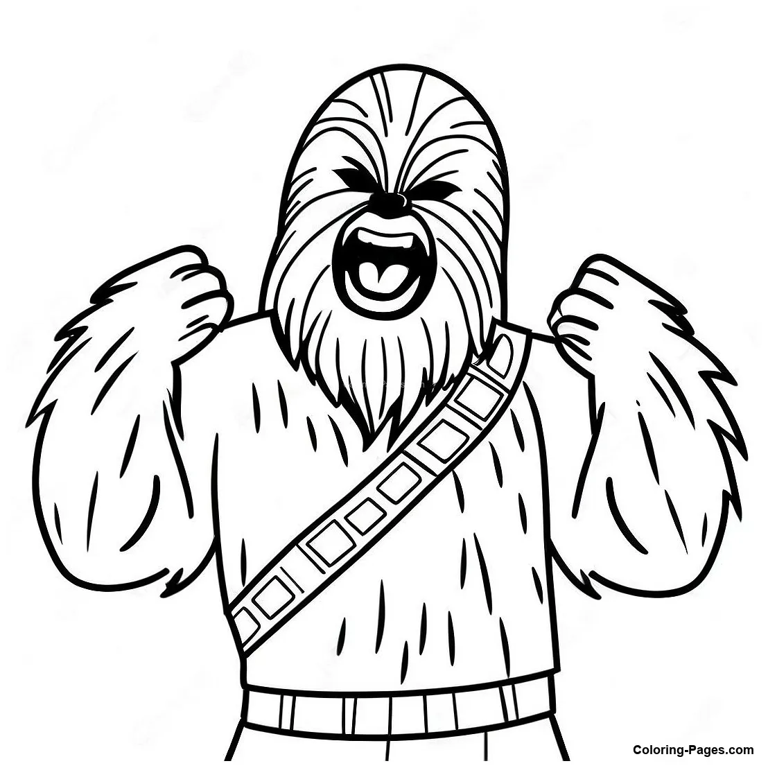Chewbacca Roaring Coloring Page | Coloring-Pages.com