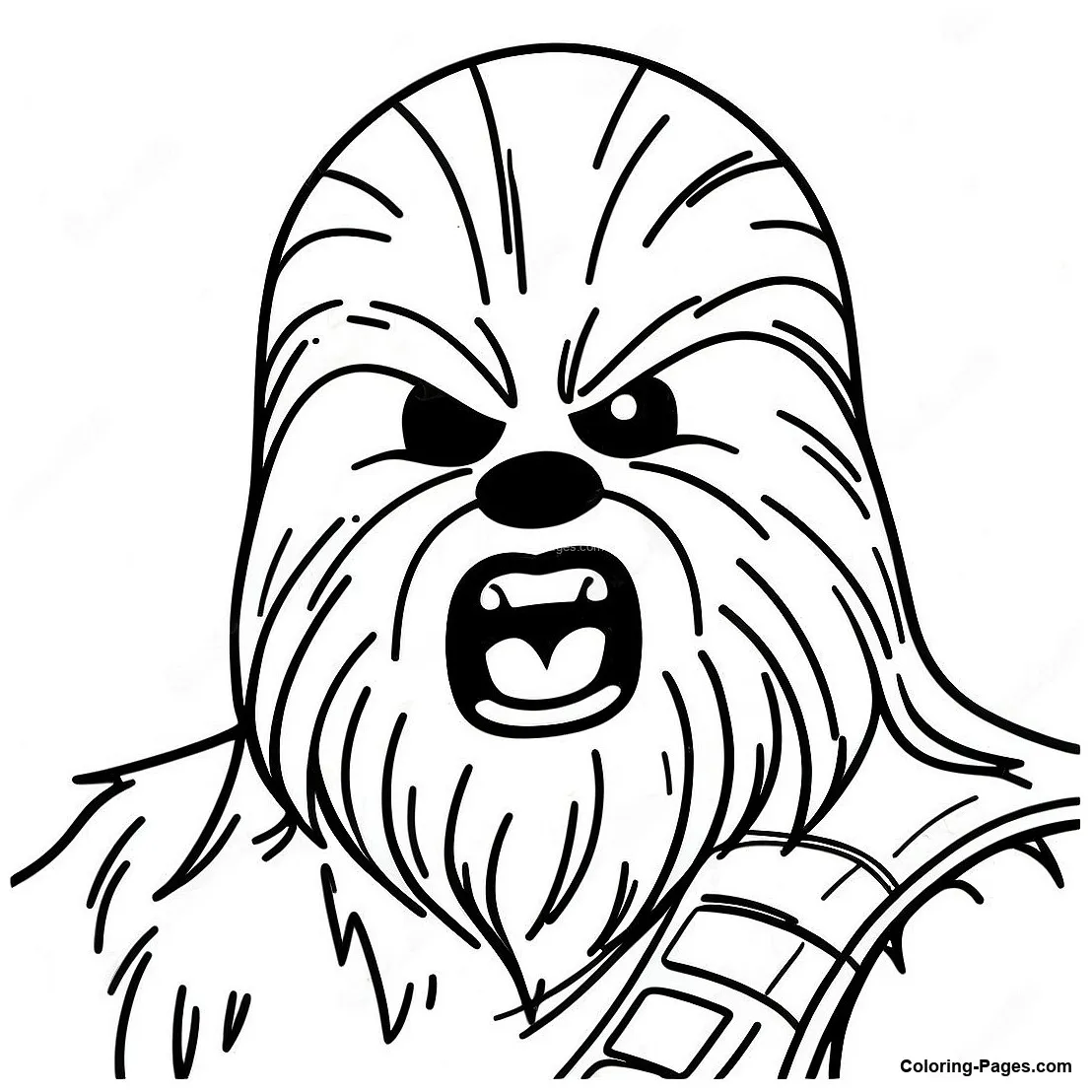 Chewbacca Roaring Coloring Page | Coloring-Pages.com