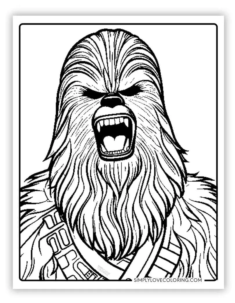 Chewbacca Clipart Coloring Sheet Chewbacca Coloring Sheet