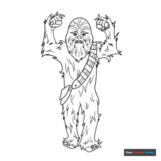 Cartoon Chewbacca Coloring Page | Easy Drawing Guides