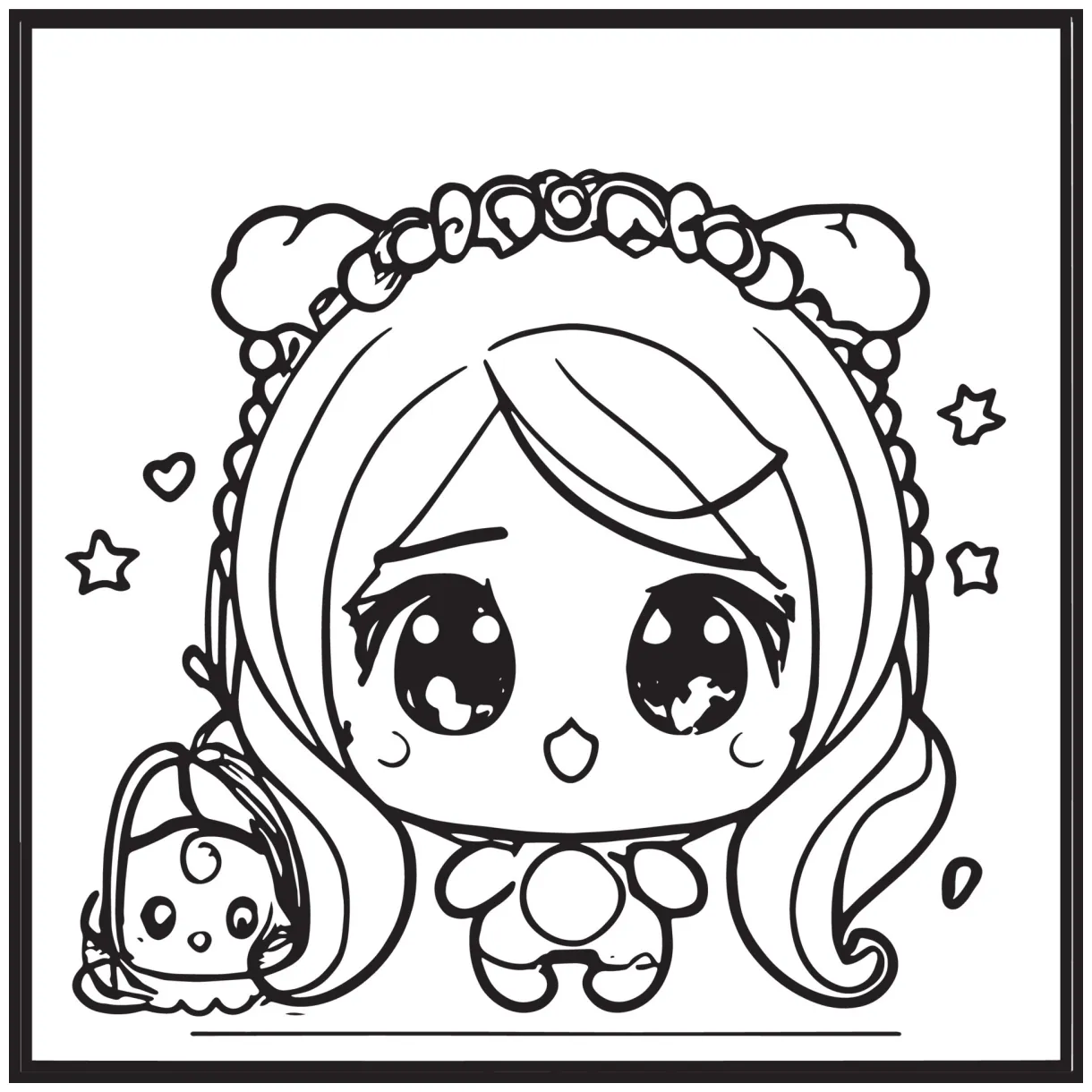 Chibi coloring pages 15907055 vector art at vecteezy
