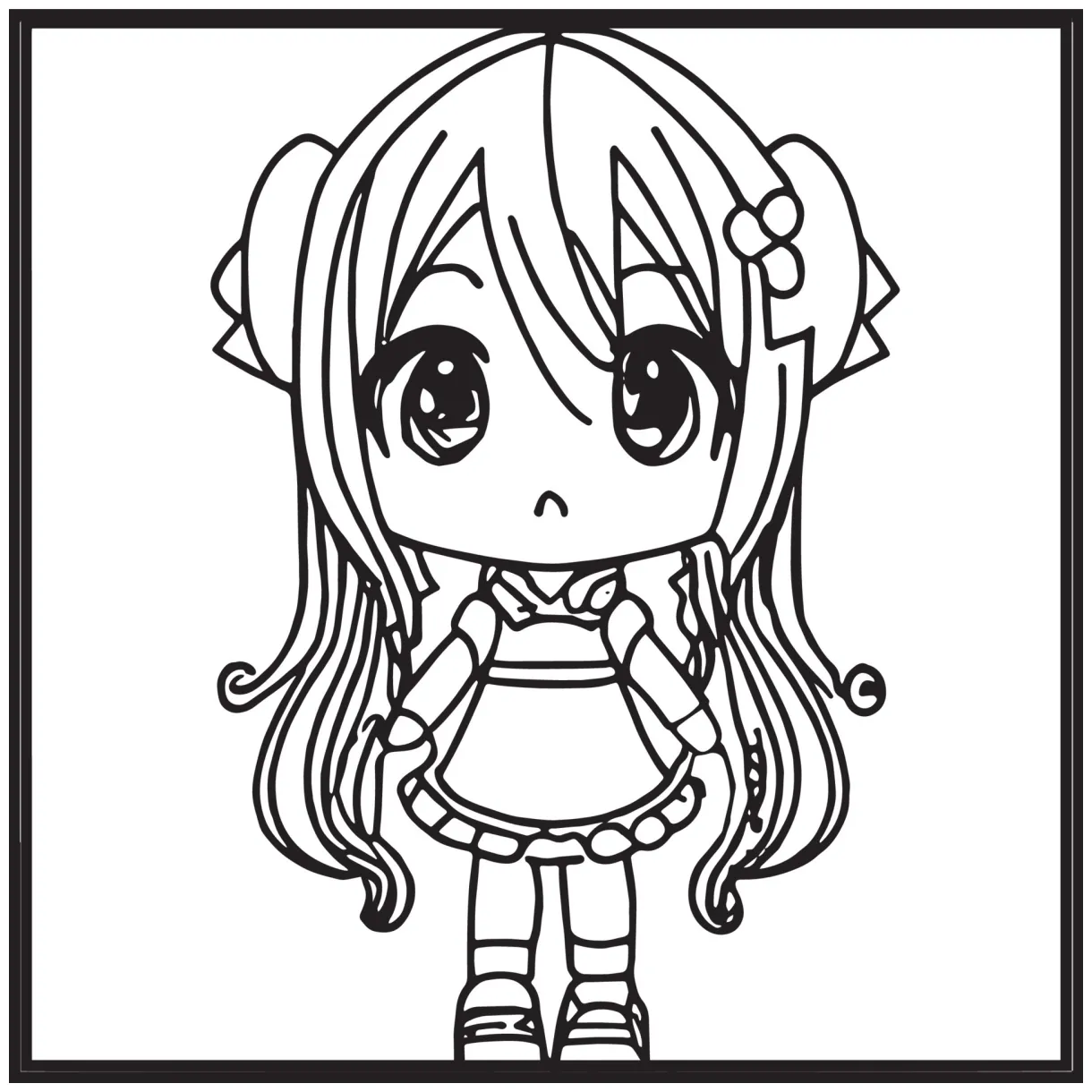 Chibi coloring pages 15907066 vector art at vecteezy