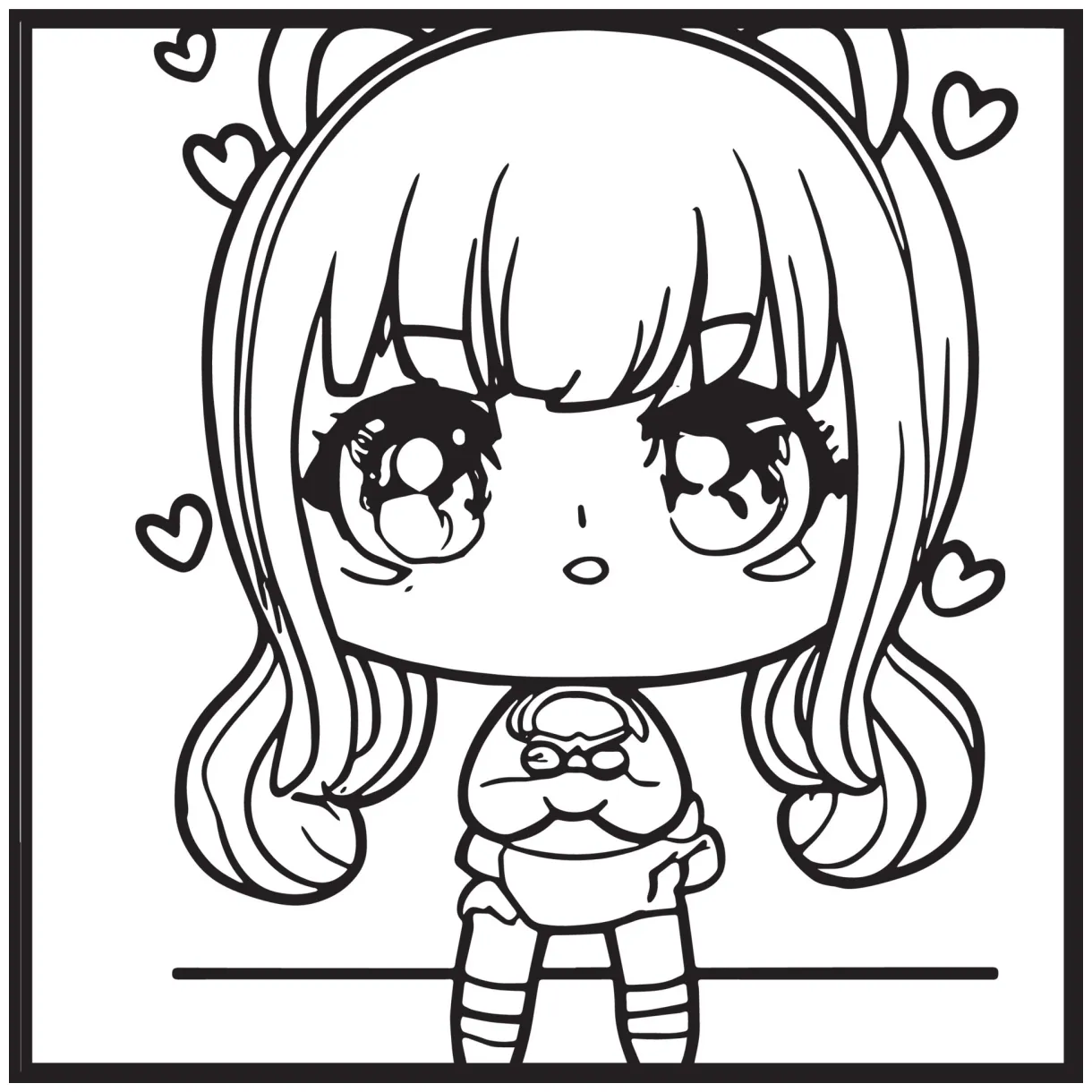 Chibi coloring pages 15906915 vector art at vecteezy