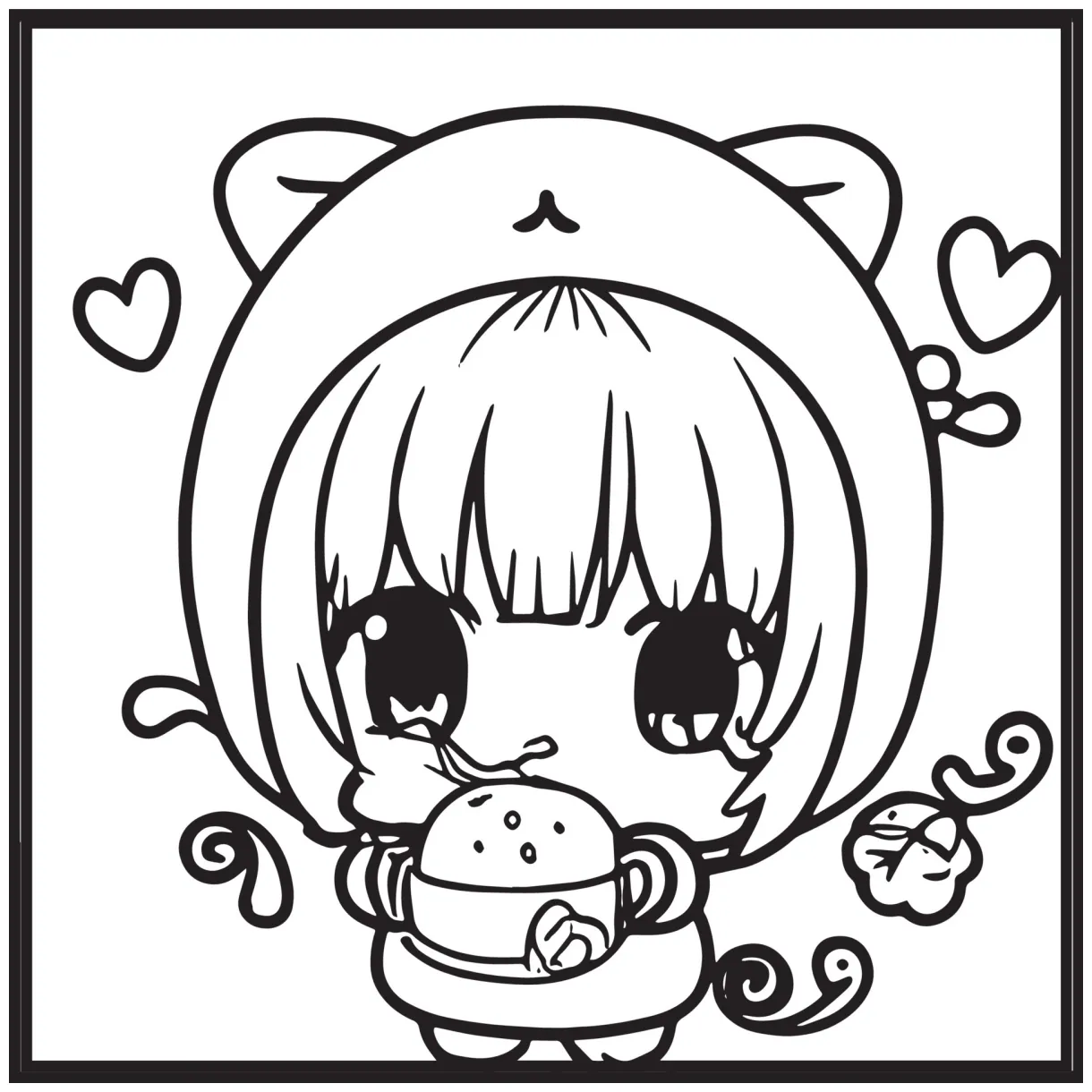 Chibi coloring pages 15907185 vector art at vecteezy