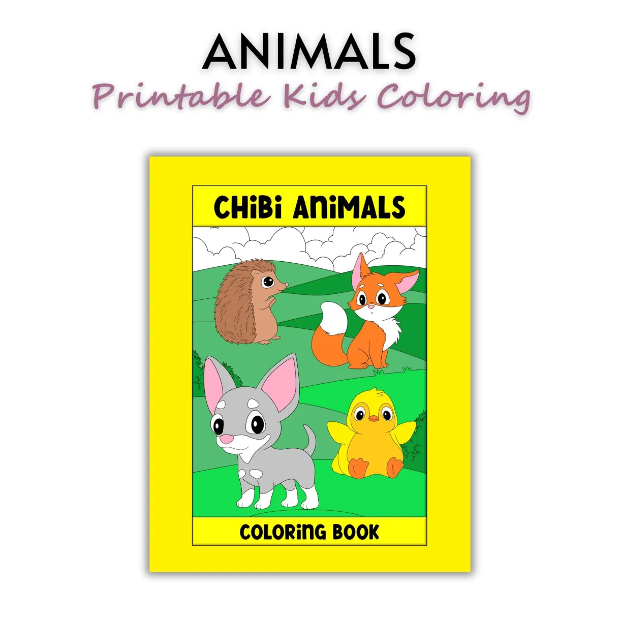 Chibi animals coloring book wellness resolve printable coloring page