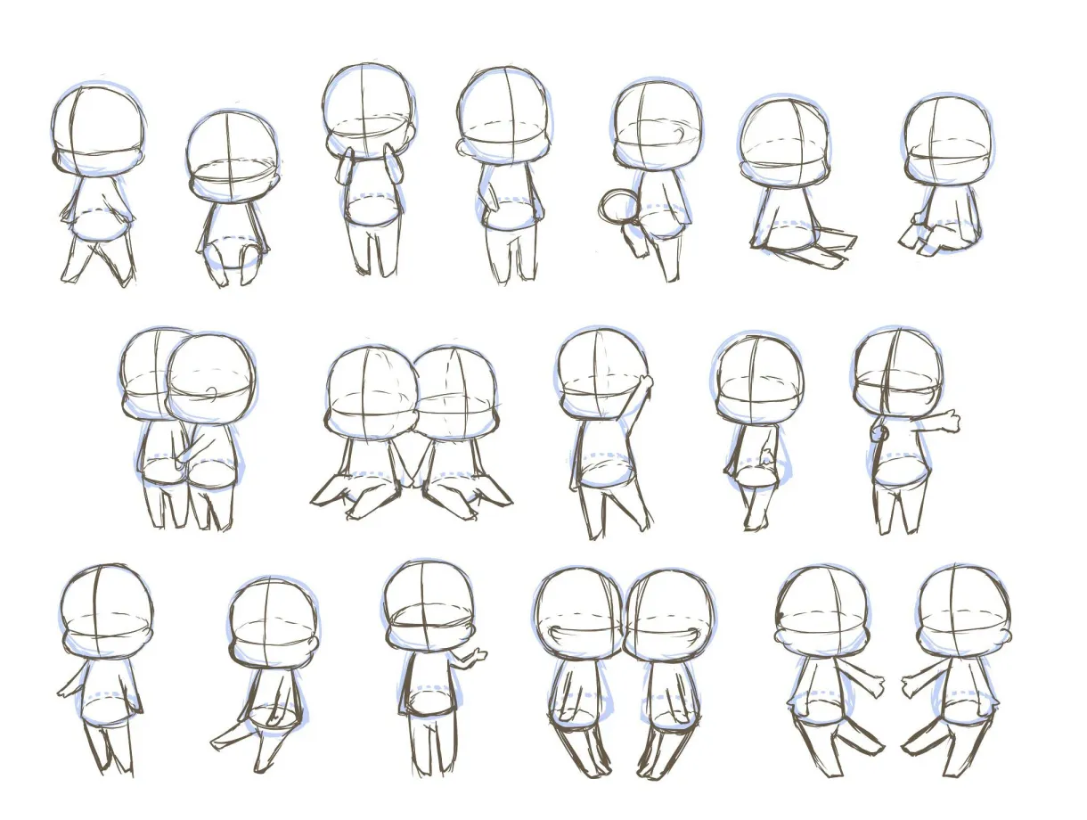 Chibi drawing reference and sketches for artists