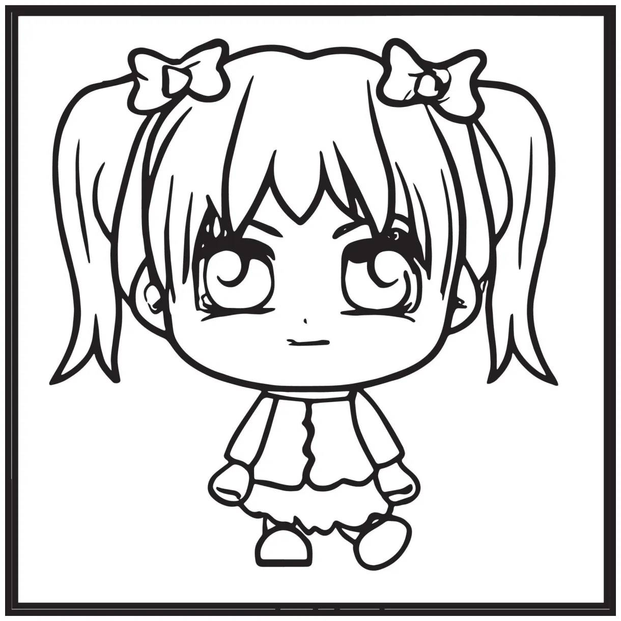 Chibi coloring pages 15907068 vector art at vecteezy