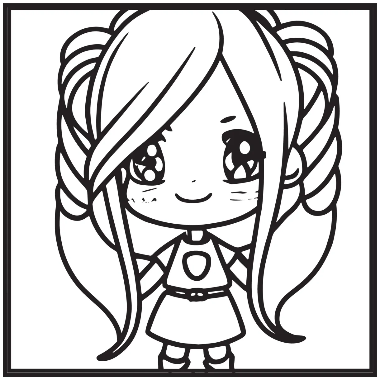 Chibi coloring pages 15907073 vector art at vecteezy