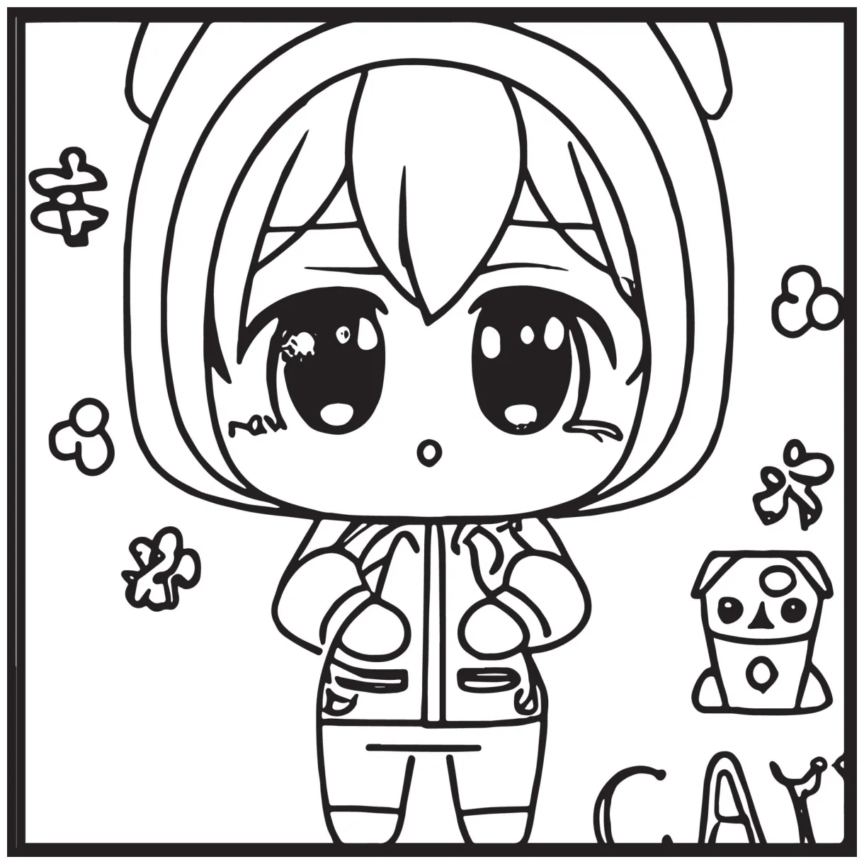 Chibi coloring pages 15906871 vector art at vecteezy