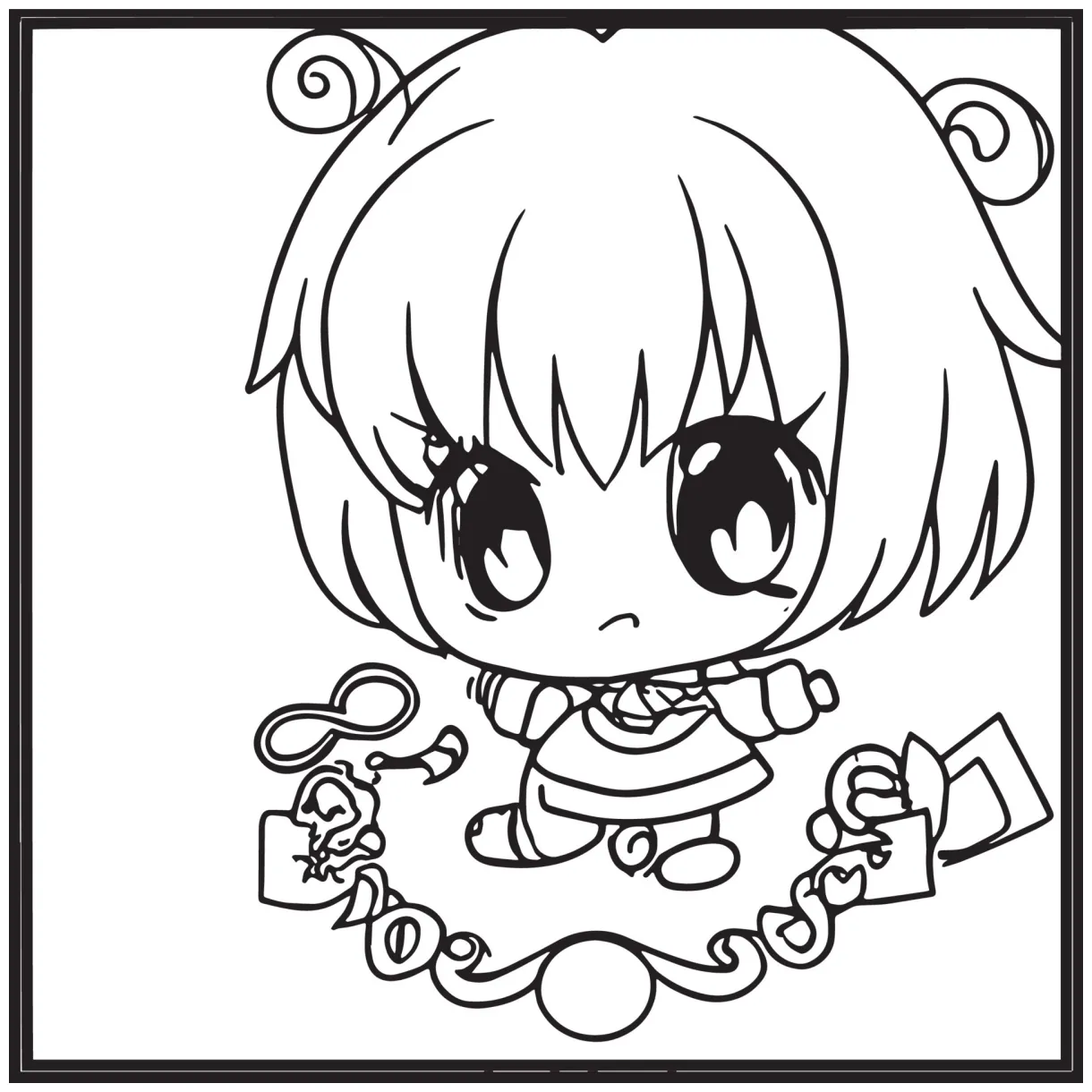 Chibi coloring pages 15907050 vector art at vecteezy