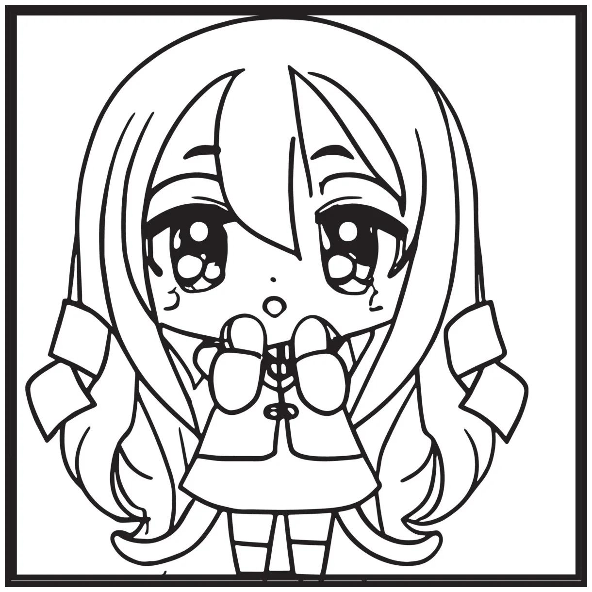 Chibi coloring pages 15906952 vector art at vecteezy