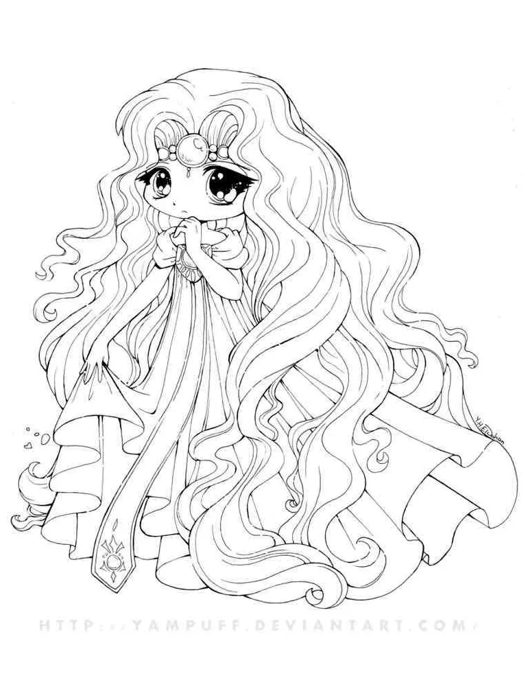 Chibi coloring pages