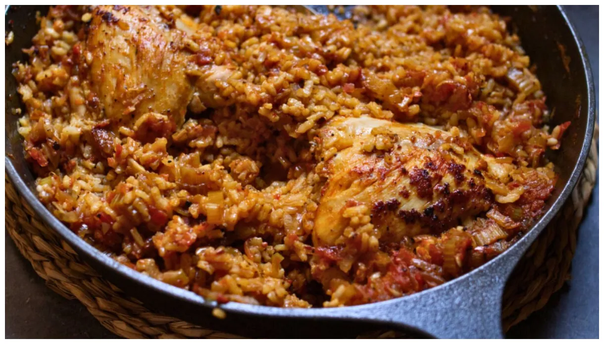 Spanish-style chicken & chorizo rice