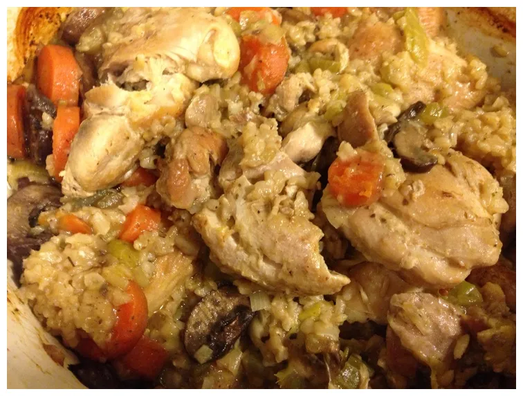Chicken, mushroom & brown rice casserole slow cooker style recipes