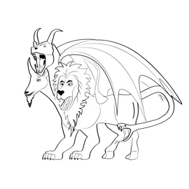 Chimera 2 coloring page for kids free chimeras printable coloring