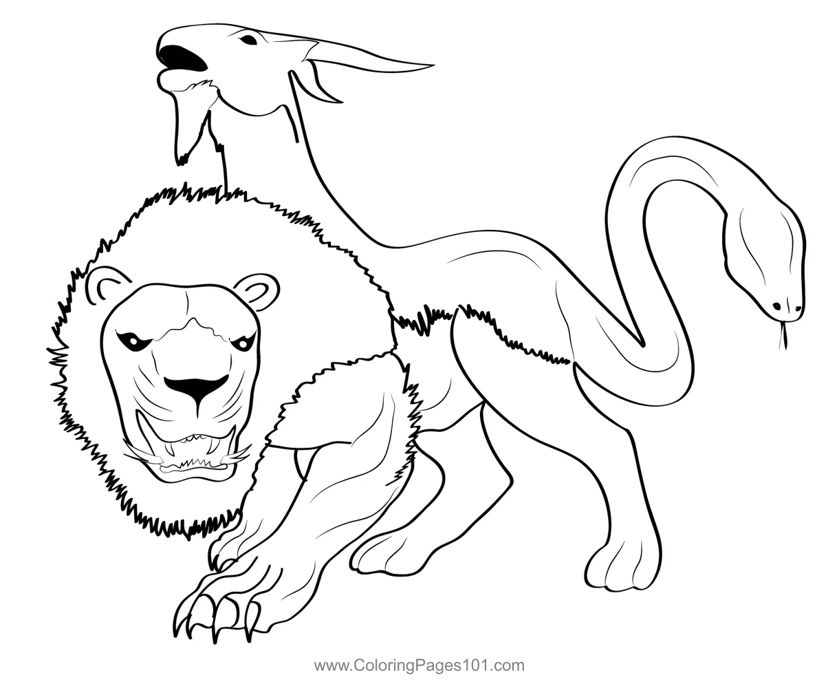 For kids free chimeras printable coloring pages