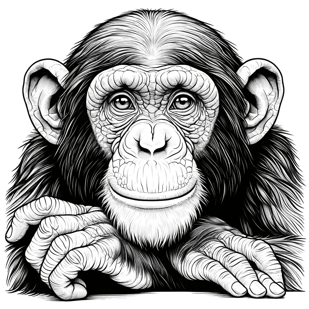 Chimpanzee Coloring Pages - Coloring Pages Gem