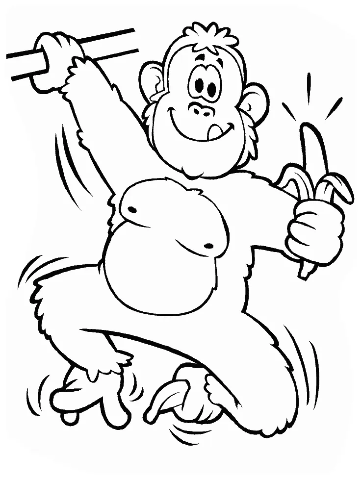 Chimpanzee coloring pages explore the jungle with fun and creativity