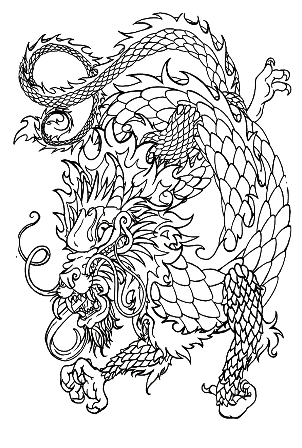Free coloring pages dragon coloring
