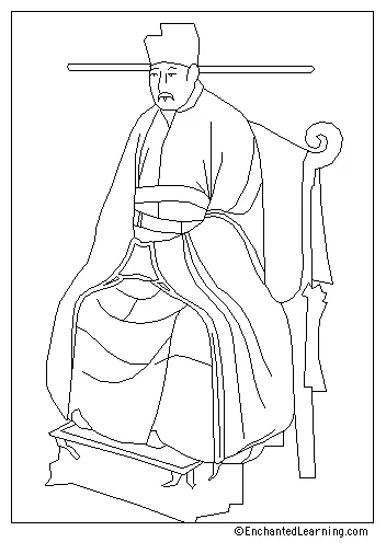 Old chinese emperor coloring sheets coloring pages