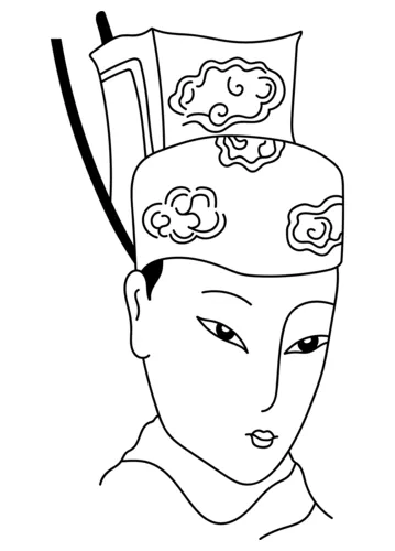 Chinese hat for an emperor or empress coloring page free printable