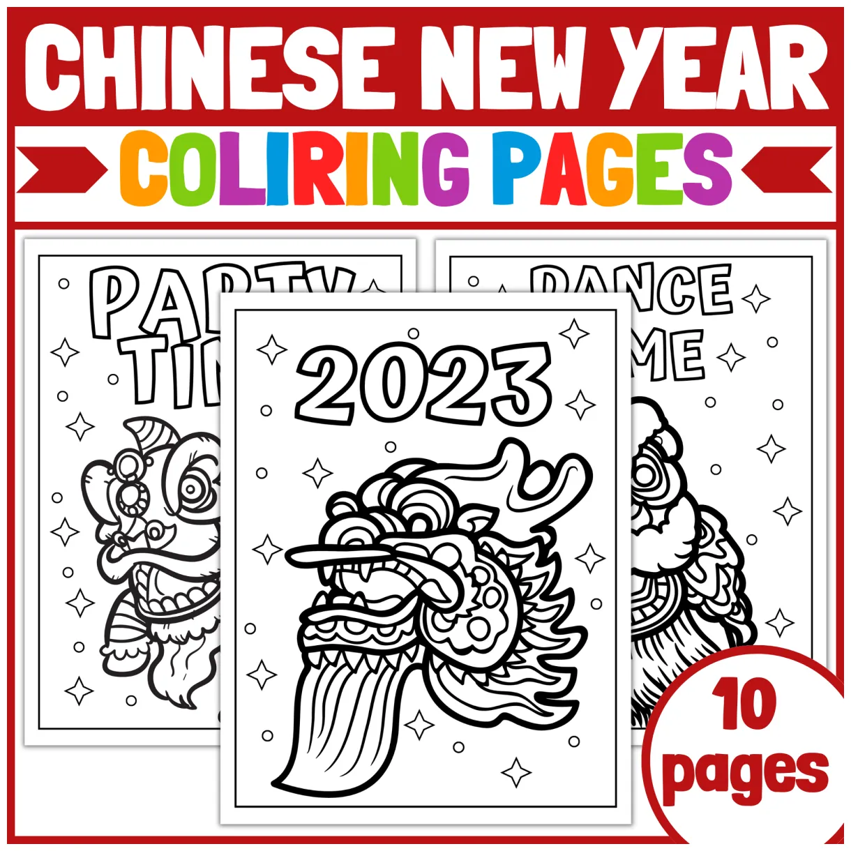 Chinese new year coloring pages chinese new year activities -lion