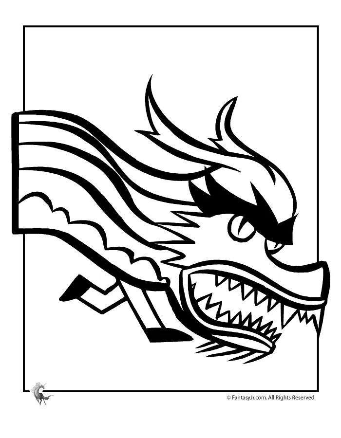 Chinese new year dragon coloring pages