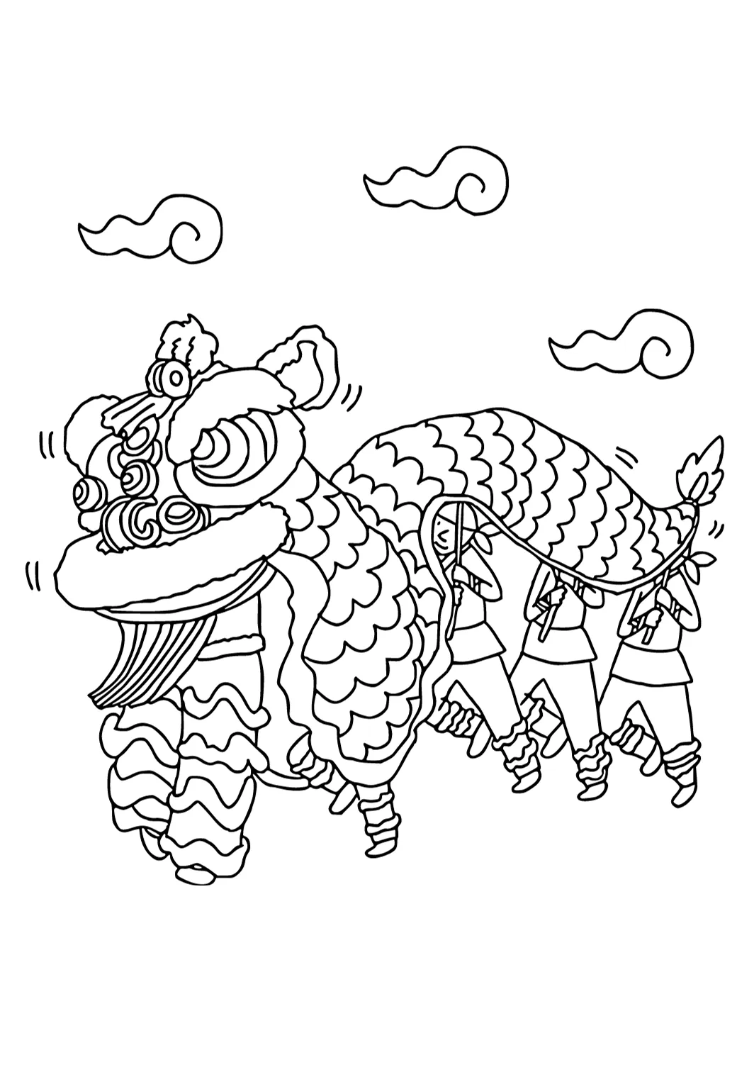 Free printable chinese new year dragon coloring page for adults and